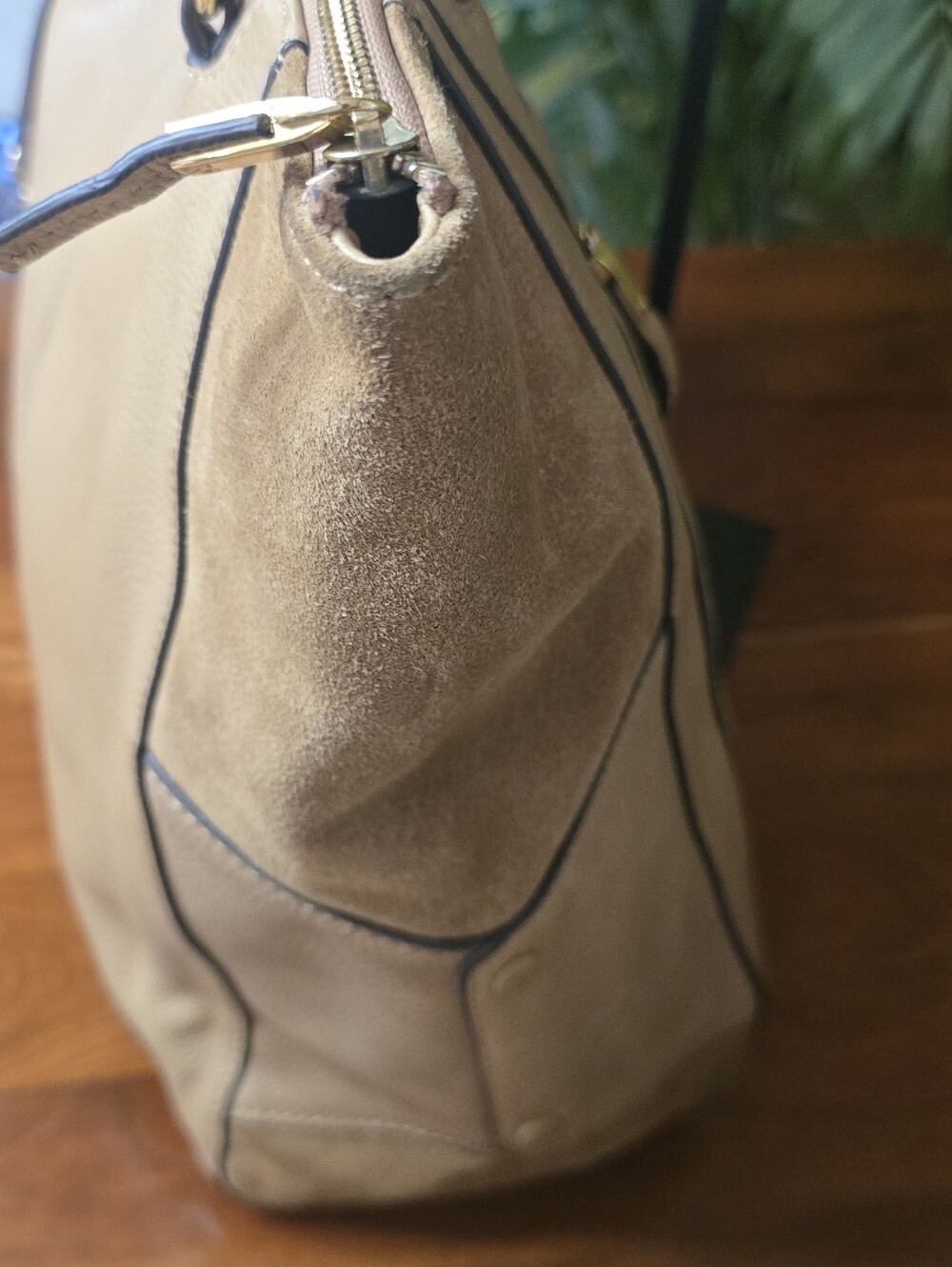 Vince Camuto Leather Suede Tan Mikey Tote Large - Picture 4 of 11